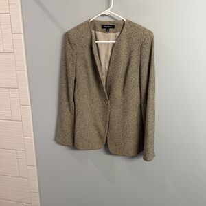 Evan Picone Neutral Textured Single-Button Blazer - Beige